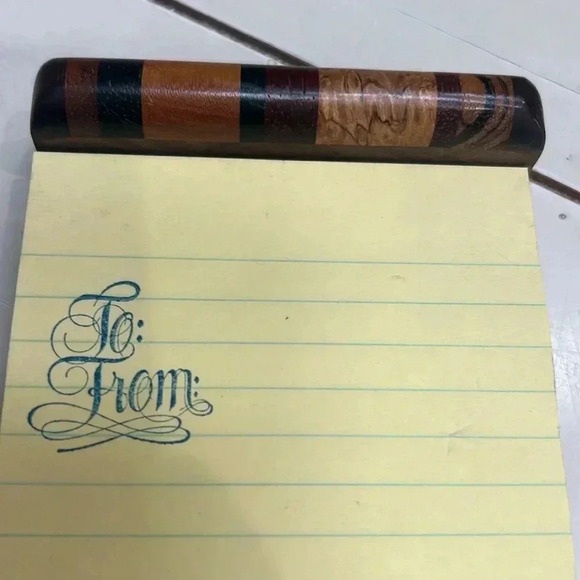 2 Handcrafted Exotic Hardwood Notepad Holder made by Wood Artist USA - Picture 2 of 11